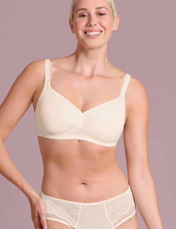Soutien-gorge post-op&eacute;ratoire sans coutures bonnets moul&eacute;s Selma - sans armatures (ivoire)