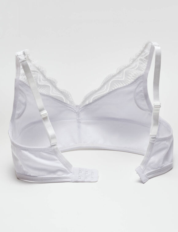 Soutien-gorge post-op&eacute;ratoire coton stretch forme foulard - sans armatures. (blanc)