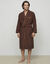 Effen badjas voor volwassenen met kimono-kraag, gepersonaliseerd &ndash; lusjesbadstof 380 g/m&sup2; (chocolade)