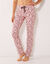 Pantalon imprim&eacute; fleuri - jersey coton (rose)