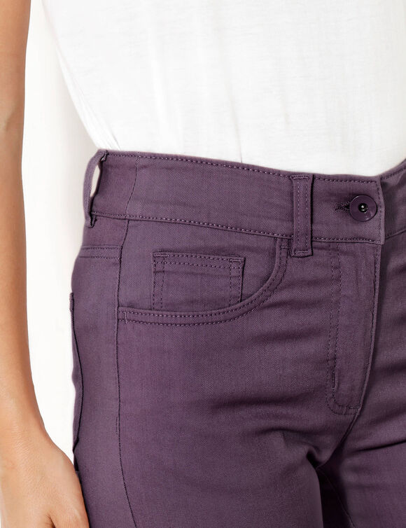 Pantalon droit gainant - petite stature entrej. 75 cm (aubergine)
