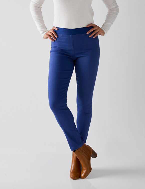 Jegging grande stature - taille élastiquée ultra confort (bleu)