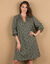 Robe housse évasée, broderie anglaise (kaki)