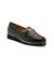 Leren mocassins met plateauzool met luipaardmotief (zwart / beige)