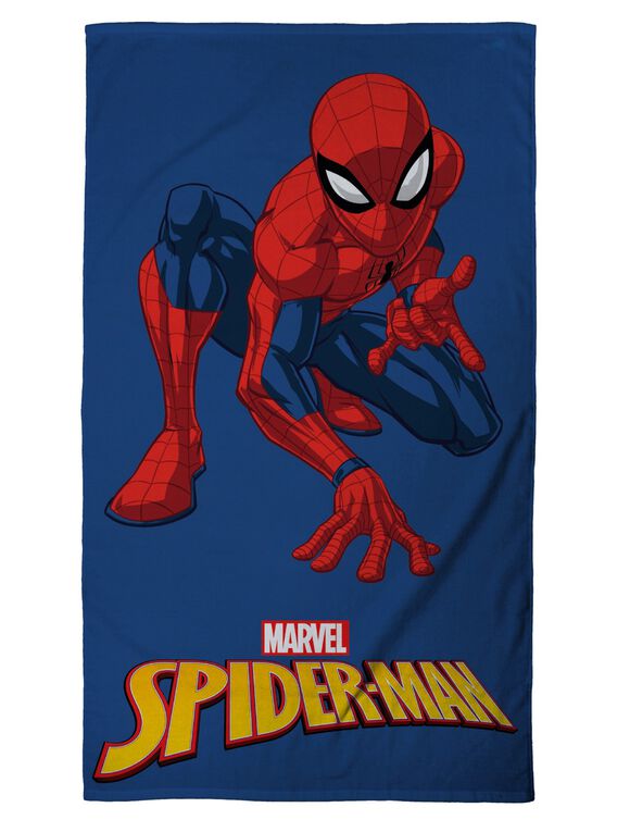 Strandlaken voor kinderen Spider-Man in badstof van katoenvelours - 320 g/m2 (blauw)