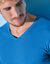 T-shirt met V-hals - herenondergoed, set van 3 (blauw)
