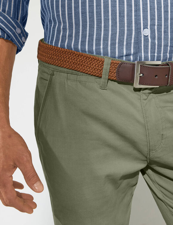 Pantalon chino toile sergé (kaki clair)