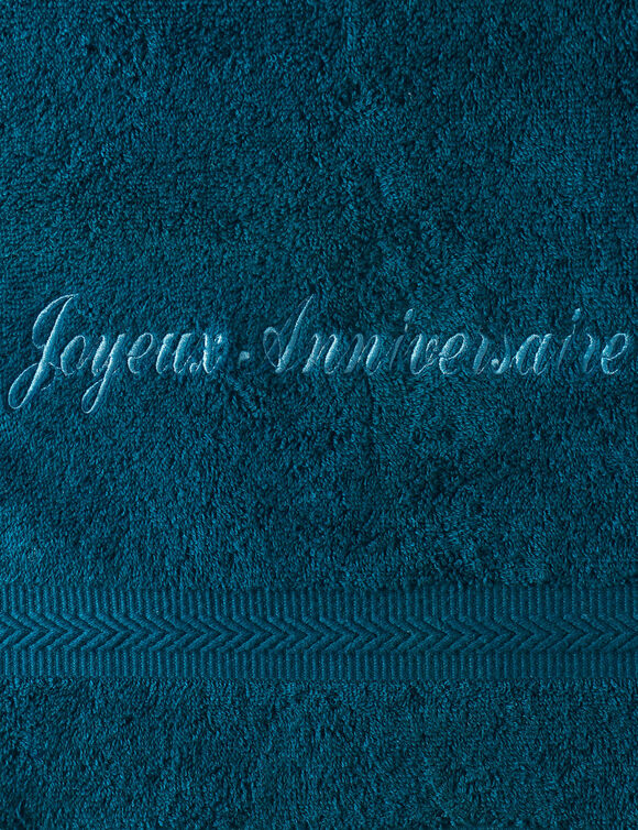 Collection serviettes de bain personnalis&eacute;es - confort moelleux 420 g/m&sup2; (bleu paon)