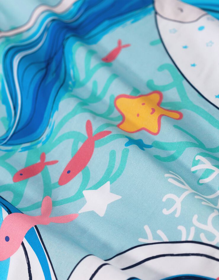 Linge de lit enfant à motifs sirènes Doris 1 personne - coton (lagon)