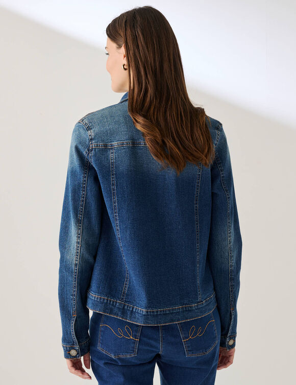 Veste boutonn&eacute;e en jean (stone)
