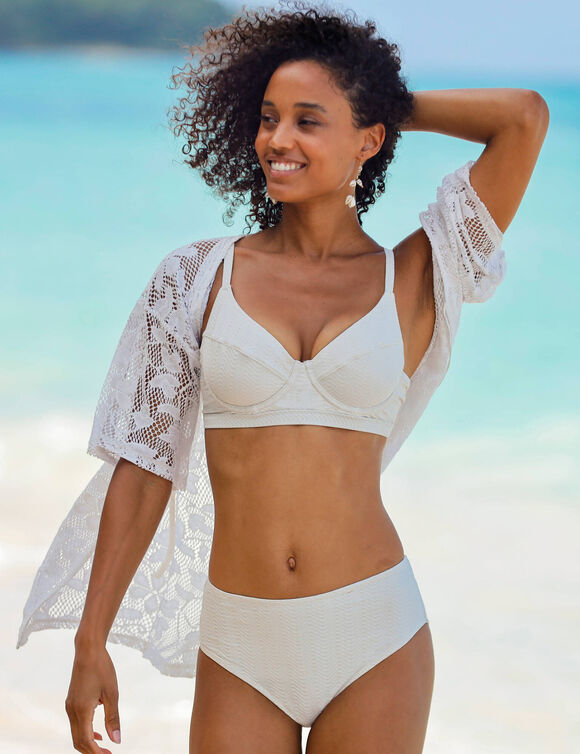 Haut de maillot de bain forme corbeille Calayo, avec armatures (écru)