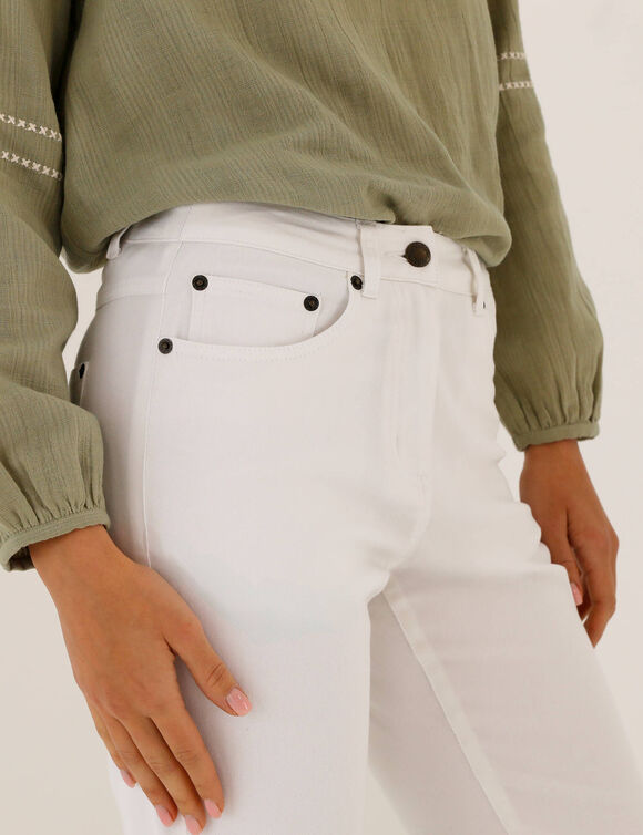 Pantacourt droit uni  (blanc)