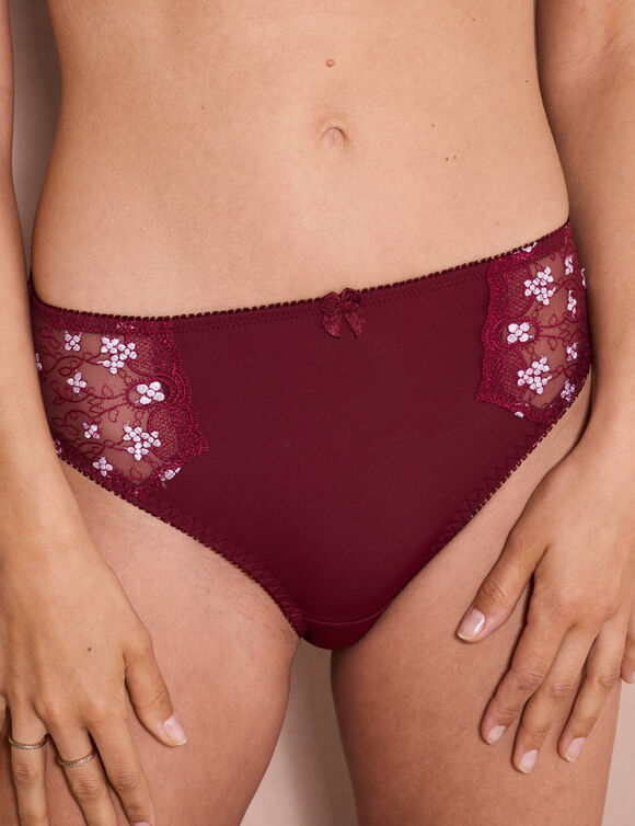 Culotte microfibre tulle brodé Caminata (prune)
