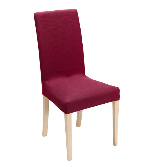 Housse chaise unie extensible - housse int&eacute;grale ou assise seule (bordeaux)