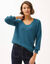 Pull col V, maille anglaise (bleu p&eacute;trole)