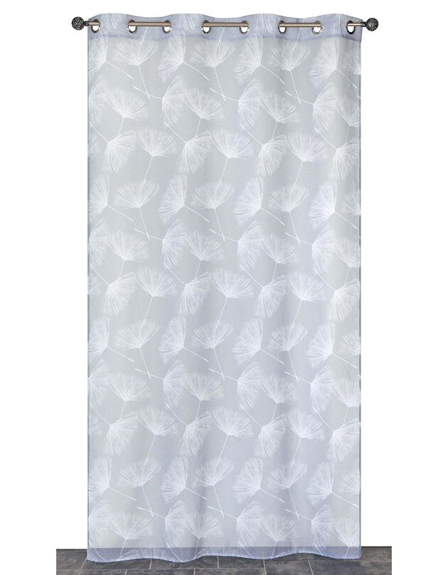 Rideau panneau voile imprimé pissenlits (gris)