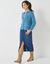 Vest met knopen, mix van wol en mohair (gletsjerblauw)