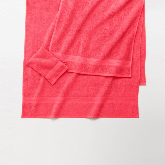 Collectie effen handdoeken 420 g/m2 met zacht comfort (koraal)