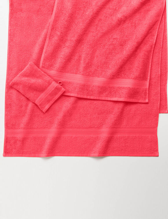 Collectie effen handdoeken 420 g/m2 met zacht comfort (koraal)