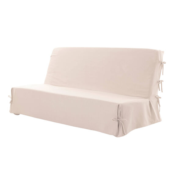 Housse clic-clac standard coton bachette uni (sable)