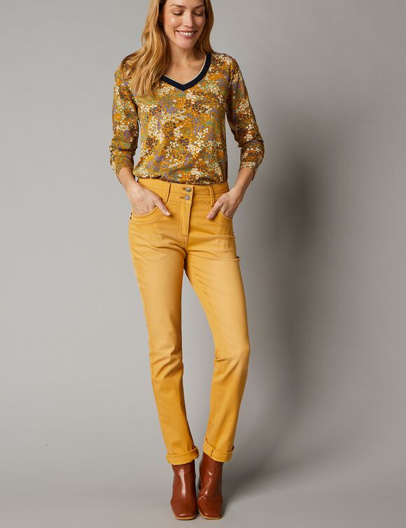 Jean coupe droite stretch couleur (miel)