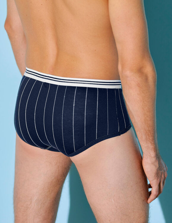 Slip met open kruis en hoge taille - set van 2 (marine)