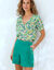 Urban short met knoopsluiting in 'pand' effect (groen)