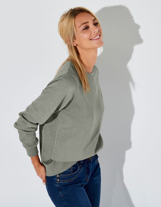 Sweater in molton (lichtkaki)