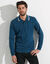 Effen polo in piquétricot met lange mouwen (eendenblauw)