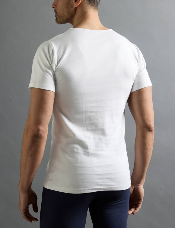 T-shirt sous-v&ecirc;tement homme col rond manches courtes chaleur douce - lot de 2 (blanc)