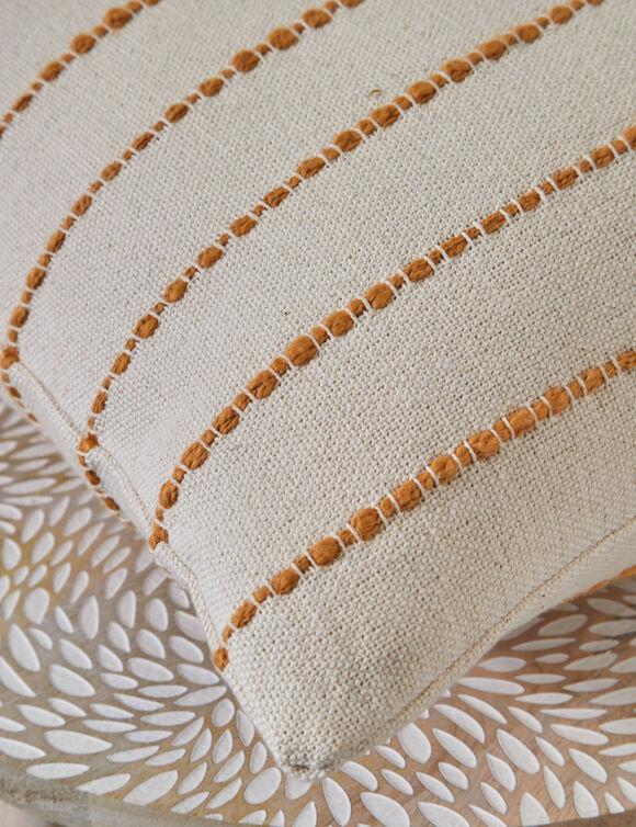 Coussin tissage artisanal (naturel / miel)