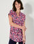 Tuniek met mouwomslagen, veelkleurige print (ecru / rood)