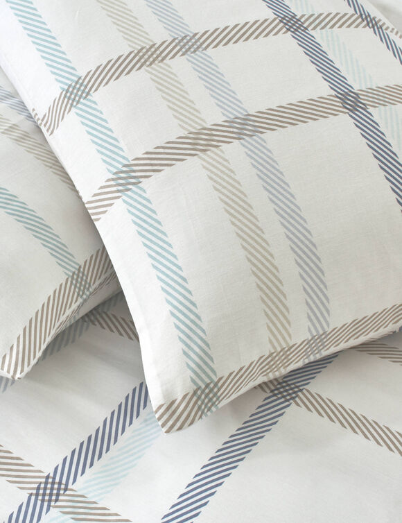 Linge de lit Karl imprim&eacute; &eacute;cossais - coton 52 fils/cm&sup2; (&eacute;cru)