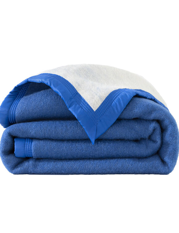 Tweekleurig deken in wol 800g/m2 (blauw)