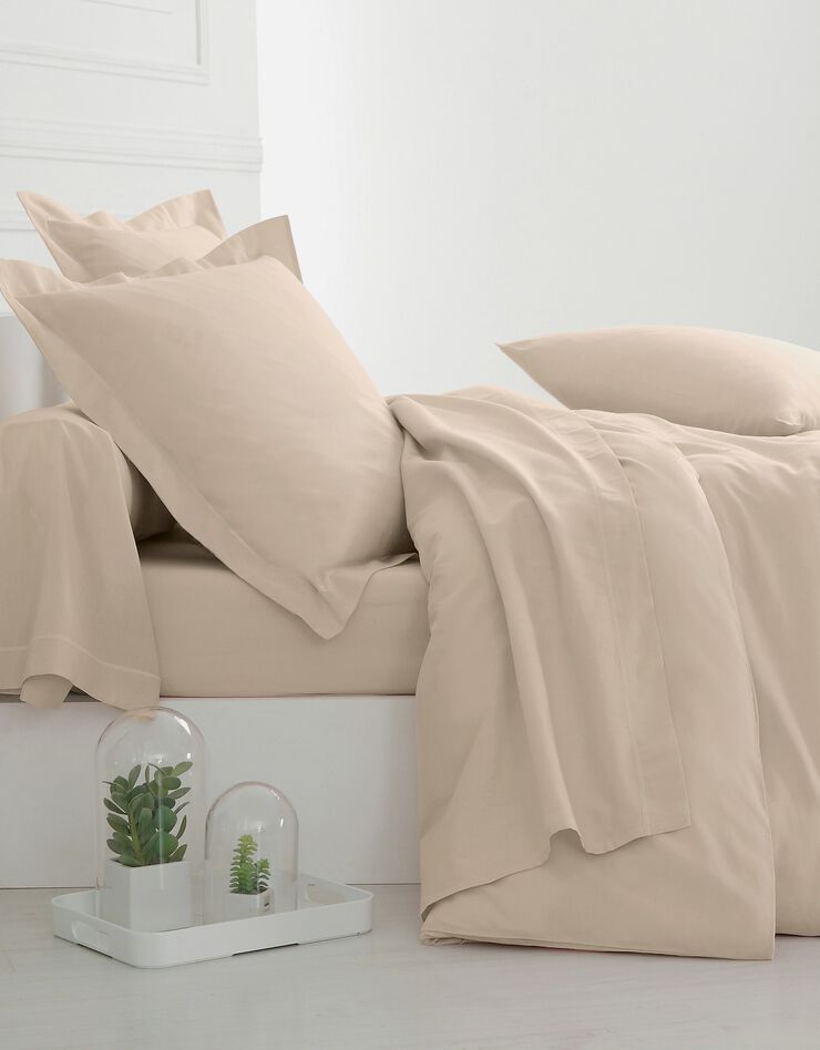 Linge de lit uni polyester-coton Colombine (sable)