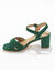 Sandalen met hak en gekruiste riempjes (groen)