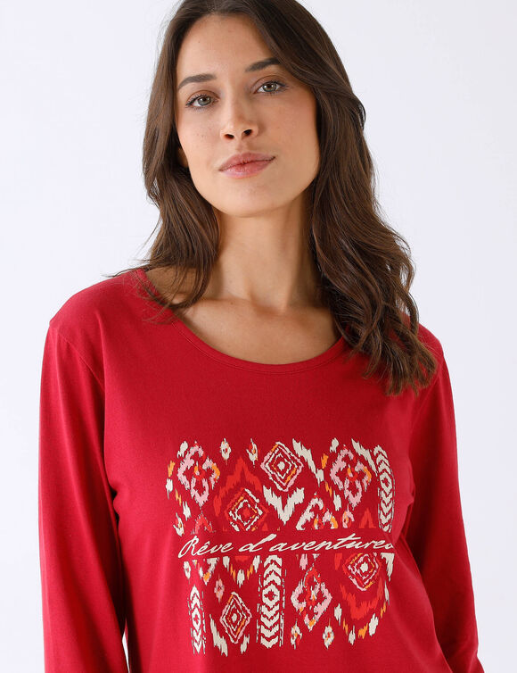 Pyjama pantalon "R&ecirc;ve d'aventures" (framboise)