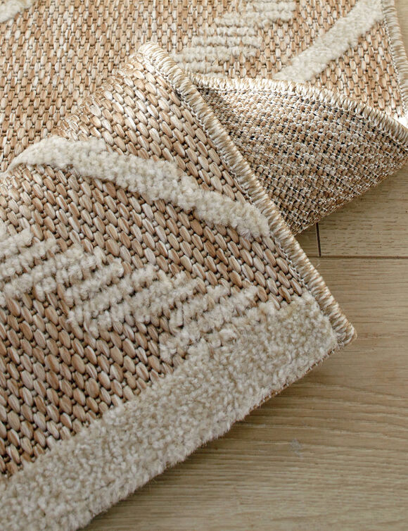 Berberstijl tapijt met reliëf (wit / naturel)