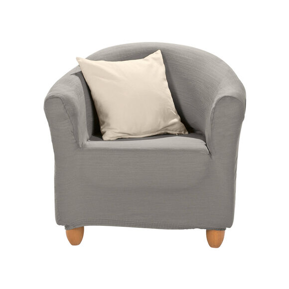 Housse extensible unie sp&eacute;ciale fauteuil cabriolet (gris perle)