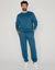 Joggingbroek van molton met elastische zoom (petroleumblauw)