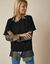 Pull poncho manches coude (noir)