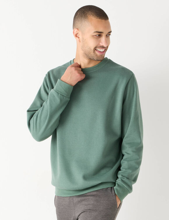 Sweat molleton col rond (vert foncé)