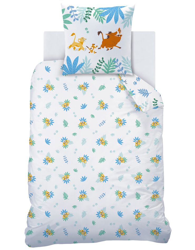 Parure de lit enfant Simba Le Roi Lion® - coton (blanc / bleu)