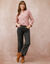 Cardigan in patenttricot met knoopsluiting en lange mouwen (chiné roze)