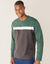 Praktisch T-shirt met lange mouwen en opening aan de schouder (groen / antraciet)