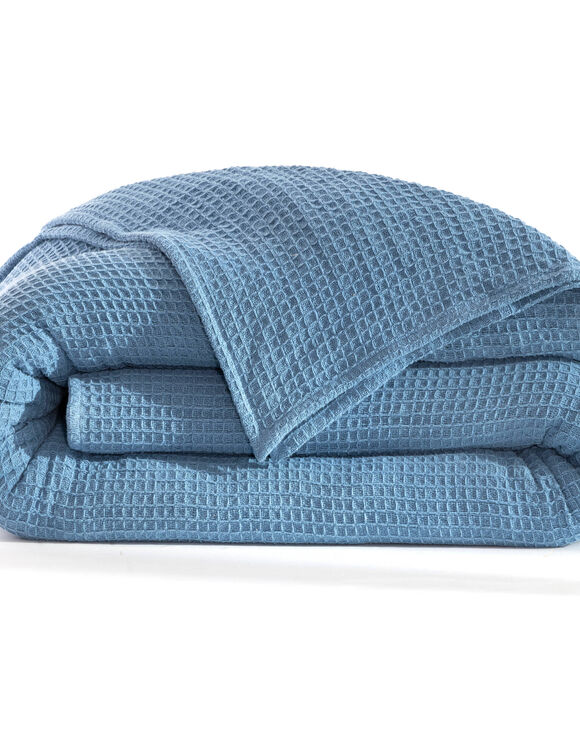 Couverture climatisante nid d'abeille 350 g/m² (bleu jean)