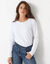 T-shirt chaleur manches longues, col rond (blanc)
