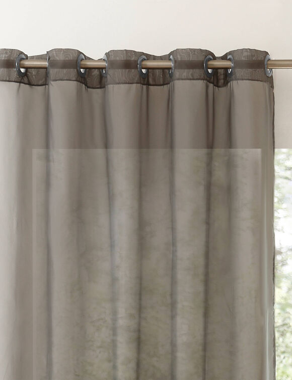 Panneau voile uni finition œillets (gris)