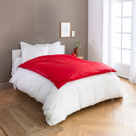 Edredon naturel duvet et plumettes (cerise)