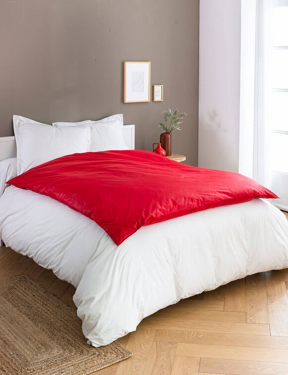 Edredon naturel duvet et plumettes (cerise)
